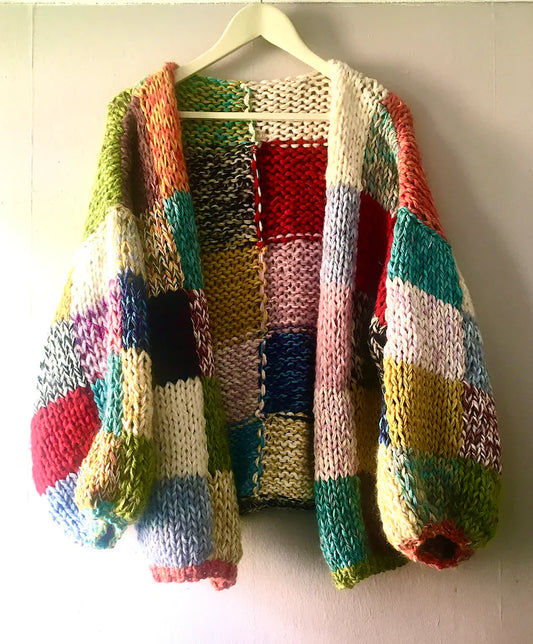 Patchwork  - Pattern  Cardigan (Festival Knit PDF)