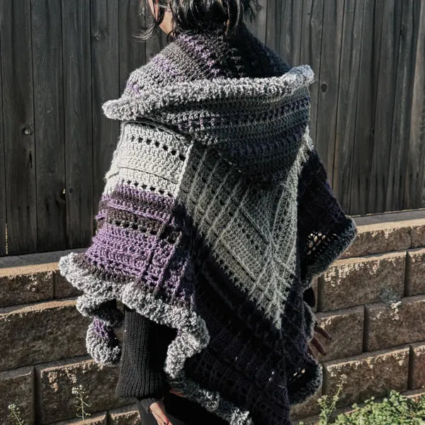 ✨ Nova Hooded Triangle Shawl Crochet Pattern 🧶 Cozy Winter Must-Have! ❄️