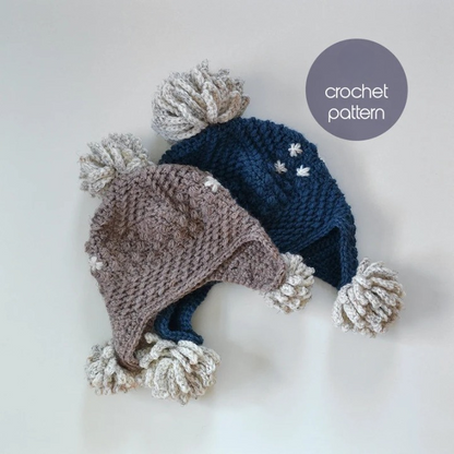 Pompom Winter Hat Crochet Pattern ✨ Sizes Newborn to Adult XL