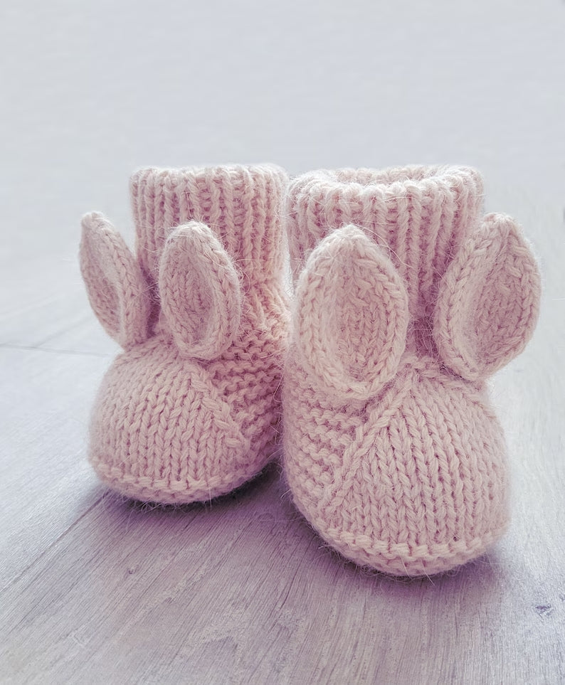 Knitting Pattern - Baby Booties Bunny (PDF)