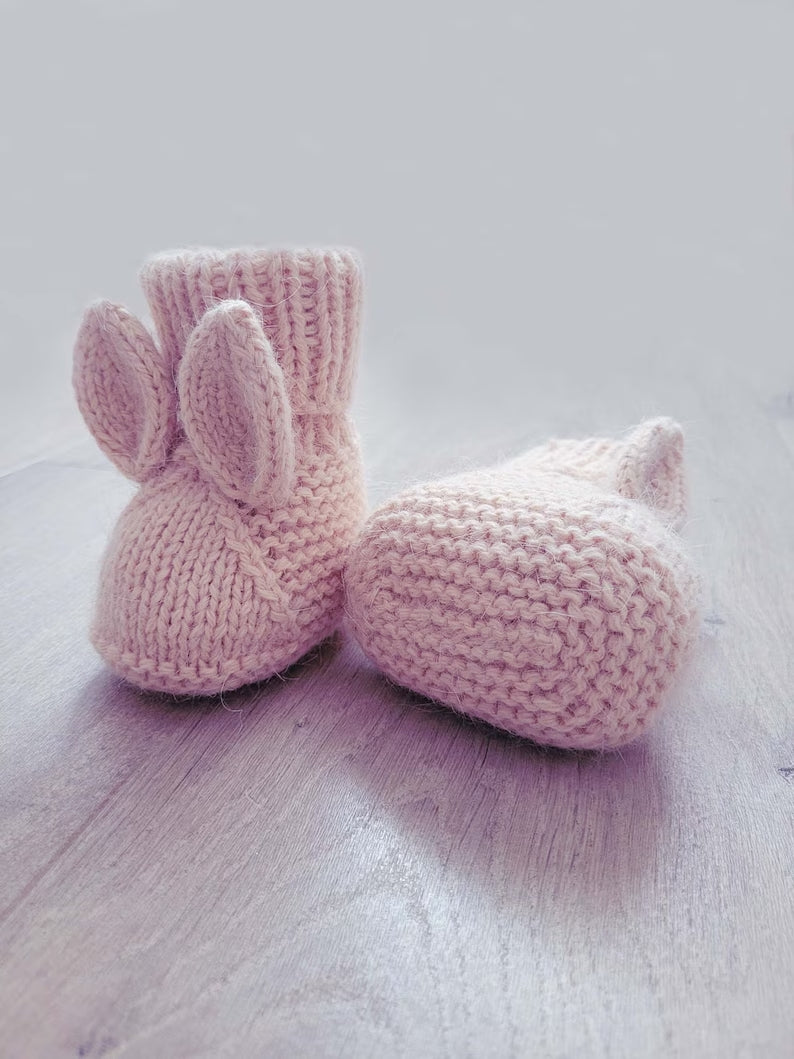 Knitting Pattern - Baby Booties Bunny (PDF)